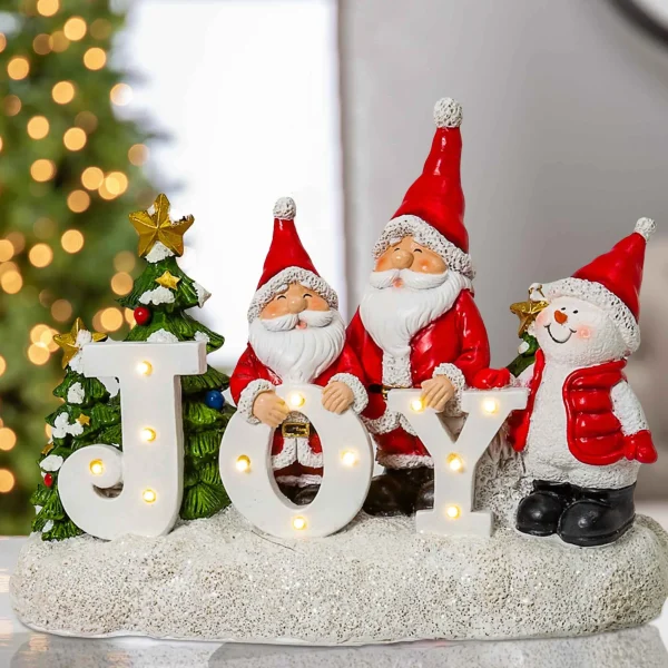 Gerson International Santa And Snowman Tabletop Sign, Christmas Holiday Decor