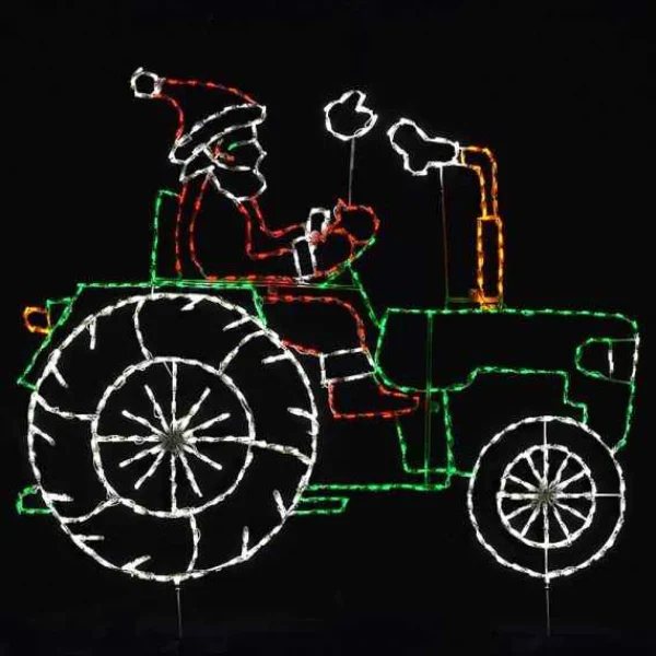Brite Ideas Santa On Tractor #Led-Trctr