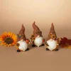Gerson International Set Of 3 Autumn Sunflower Harvest Gnome Figurines