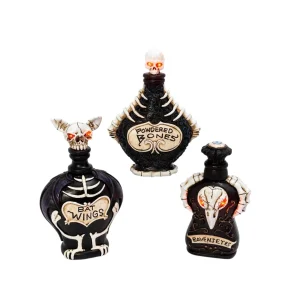Gerson International Set Of 3 Battery Operated Lighted Resin Halloween Potion Bottles