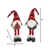 Gerson International Set Of 2 Christmas Holiday Gnome Figurines, Black Red Gingham