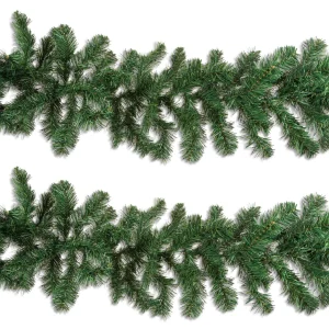 Gerson International Set Of 2 Christmas Holiday Balsam Pine Garland, 9 Foot Long