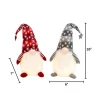 Gerson International Set Of 2 Christmas Lighted Gnome Figurines, Silver And Red