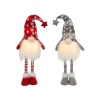 Gerson International Set Of 2 Christmas Lighted Gnome Figurines, Silver And Red