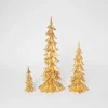 Gerson International Set Of 3 Elegant Gold Christmas Trees