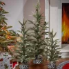 Gerson International Set Of 3 Farmhouse Christmas Trees With Black And White Plaid