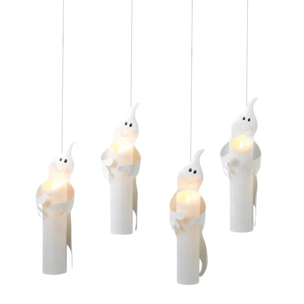 Gerson International Set Of 4 Floating Halloween Ghost Candles With Remote, Timer