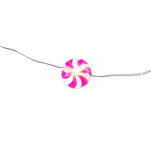 Gerson International Set Of 3 10Ft L Battery Operated Acrylic Candy Cane Micro Led Light String, 30 Warm White Lights