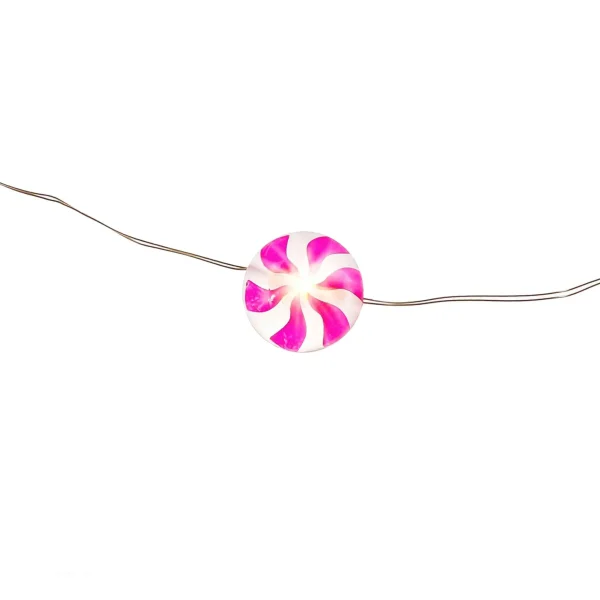 Gerson International Set Of 3 10Ft L Battery Operated Acrylic Candy Cane Micro Led Light String, 30 Warm White Lights