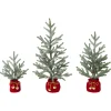 Gerson International Set Of 3 Holiday Pine Trees With Christmas Jingle Bell Base