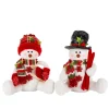 Gerson International Set Of 2 Holiday Snowman Figurine Decor, Red And Green