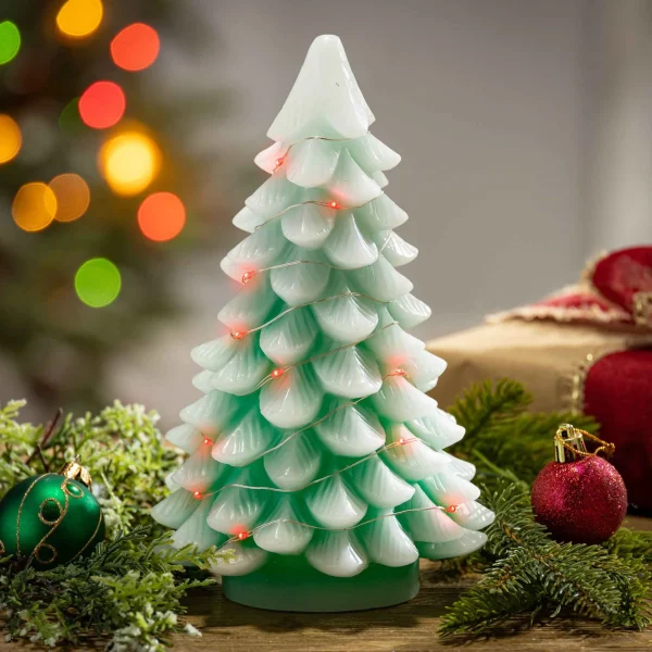 Gerson International Set Of 2 9.05-In H Battery- Operated Lighted Green Christmas Tree With Color Changing Led Lights