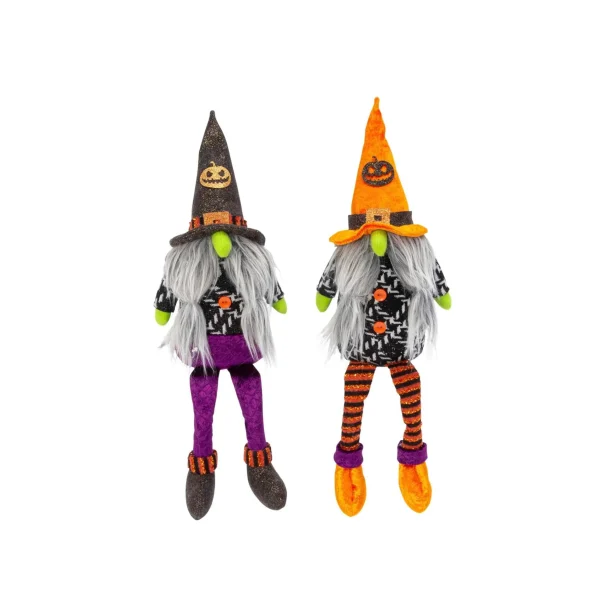 Gerson International Set Of 2, 16-In Plush Halloween Gnome Shelf Sitter