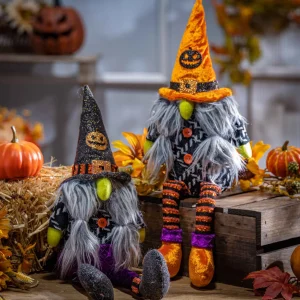 Gerson International Set Of 2, 16-In Plush Halloween Gnome Shelf Sitter
