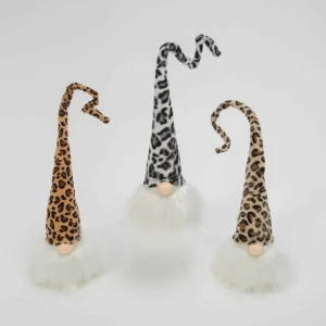 Gerson International Set Of 3 Leopard Print Gnomes