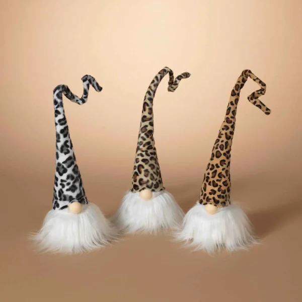 Gerson International Set Of 3 Leopard Print Gnomes