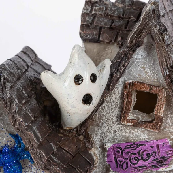 Gerson International Set Of 2 Lighted Halloween Haunted Houses, Battery Operated