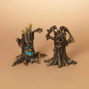 Gerson International Set Of 2 Lighted Spooky Halloween Haunted Tree Creepy Figurine