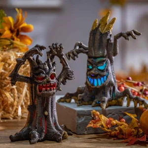 Gerson International Set Of 2 Lighted Spooky Halloween Haunted Tree Creepy Figurine