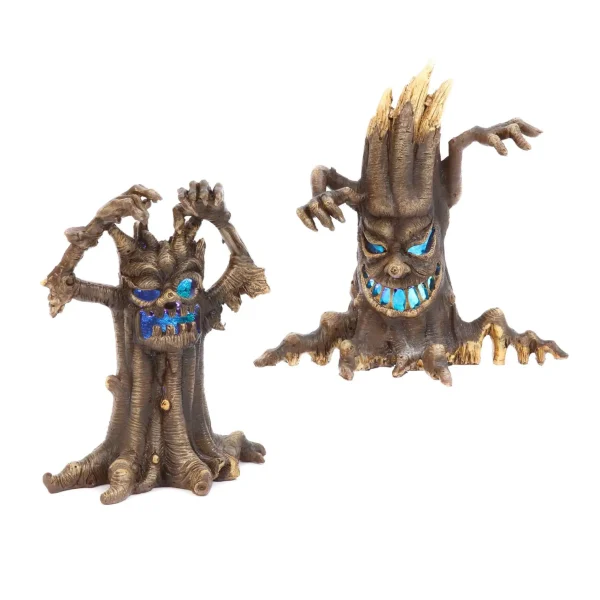 Gerson International Set Of 2 Lighted Spooky Halloween Haunted Tree Creepy Figurine