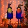 Gerson International Set Of 2 Lighted Whimsical Halloween Gnomes With Flexible Legs