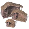 Gerson International Set Of 3 Nested Solid Wood Nativity Stables