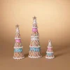 Gerson International Set Of 3 Pastel Gingerbread Trees