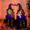 Gerson International Set Of 2 Plush Lighted Halloween Shelf Sitter Gnomes, Battery Operated