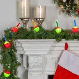 Gerson International Set Of 2 Retro Multicolor Bubble Vintage Christmas Lights