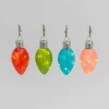 Gerson International Set Of 4 Solar Powered Christmas Holiday Glass Light Bulbs