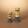 Gerson International Set Of 2 Spooky Decor Gothic Halloween Resin Candles With Faces