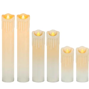 Gerson International Set Of 6 Spooky Floating Halloween Candles With Remote, Timer