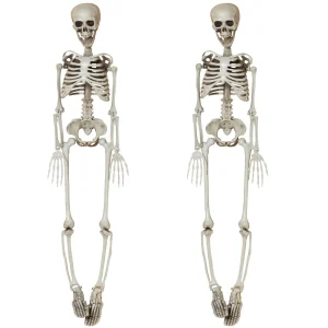 Gerson International Set Of 2 Spooky Hanging Skeletons, Creepy Halloween Decor