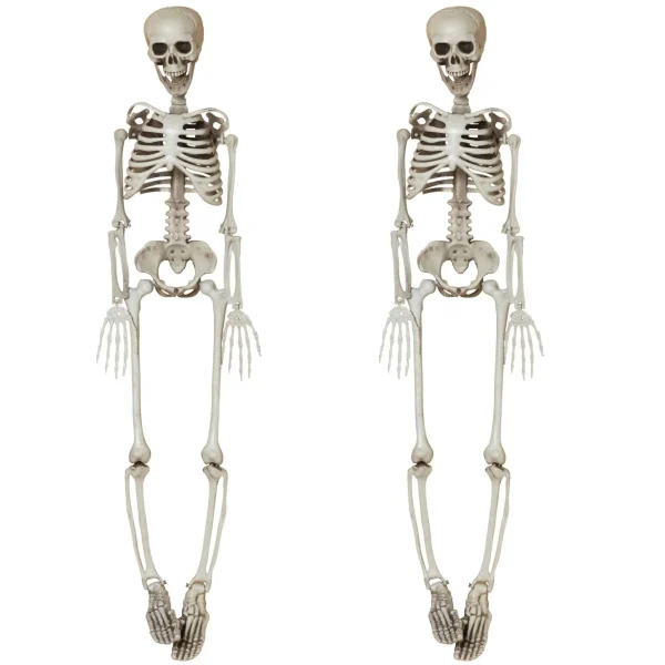 Gerson International Set Of 2 Spooky Hanging Skeletons, Creepy Halloween Decor