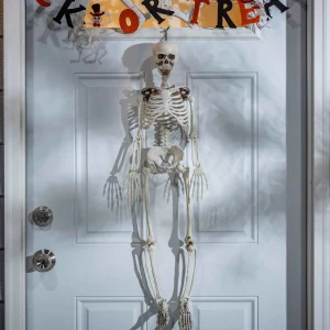 Gerson International Set Of 2 Spooky Hanging Skeletons, Creepy Halloween Decor