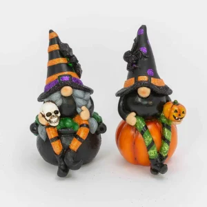 Gerson International Set Of 2 Whimsical Lighted Spooky Halloween Gnomes Decor