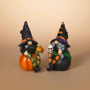 Gerson International Set Of 2 Whimsical Lighted Spooky Halloween Gnomes Decor