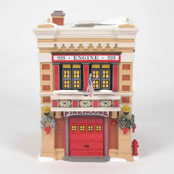 Enesco Snow Village Engine 223 Fire House #6011422
