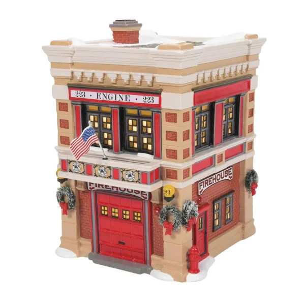 Enesco Snow Village Engine 223 Fire House #6011422