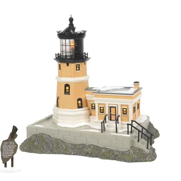 Enesco Snow Village Split Rock Lighthouse, Set Of 2 #6011420