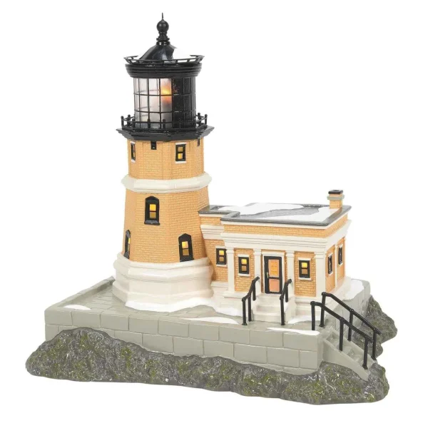 Enesco Snow Village Split Rock Lighthouse, Set Of 2 #6011420