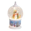 Arys Imports Snowball Winter Scene Base With Led Light Up Snowman And Deer Scene Spinning Glitter Waterglobe