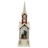 Arys Imports Snowy Chapel With Led Warm White Light Up Nativity Holy Family Scene Spinning Glitter Waterglobe