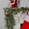Gerson International Snowy Ming Pine Garland With Drooping Branches And Pinecones