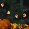 Gerson International Solar Powered Jack O Lantern Pumpkin Light String, 5 Ft
