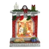 Arys Imports Stockings On Fireplace With Led Light Up Snowman Family Scene Spinning Glitter Waterglobe