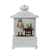 Arys Imports White Antique Lantern With Led Light Up Gingerbread Santa Chef Scene Spinning Glitter Waterglobe