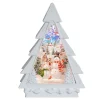 Arys Imports White Christmas Tree With Led Warm White Light Up Snowman Scene Spinning Glitter Waterglobe