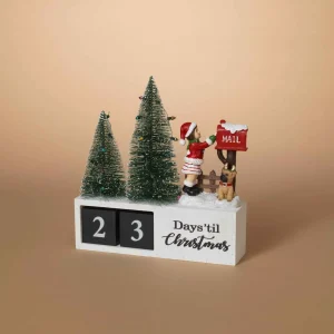 Gerson International Wood Traditional Christmas Holiday Countdown Calendar Decor