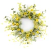 Melrose International Yellow Mini Floral Wreath